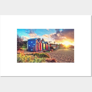 Warm Sunset over the Beach Landscape Posters and Art